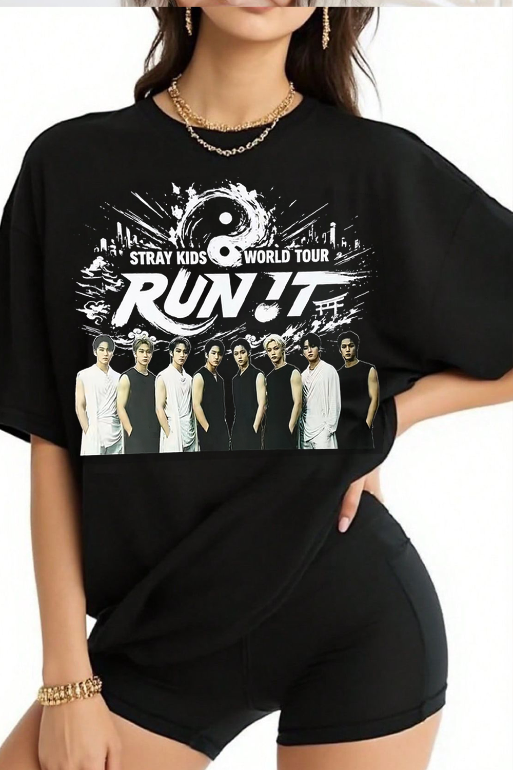 Stray Kids Run It World Tour Shirt