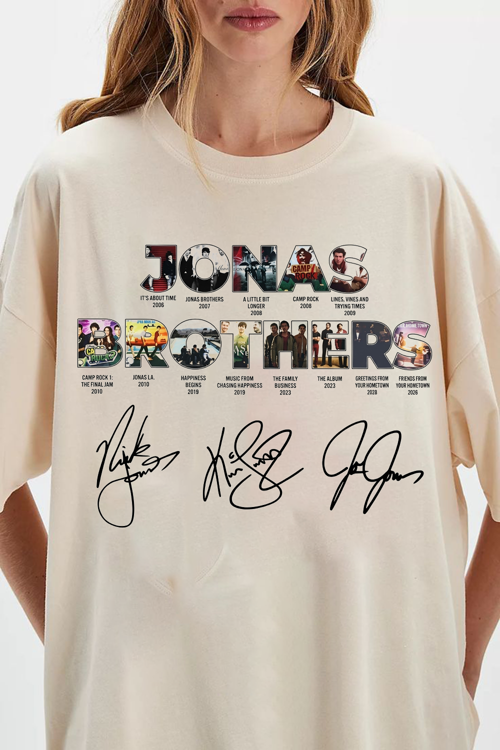 Jonas Brothers Album Collage Signature T‑Shirt