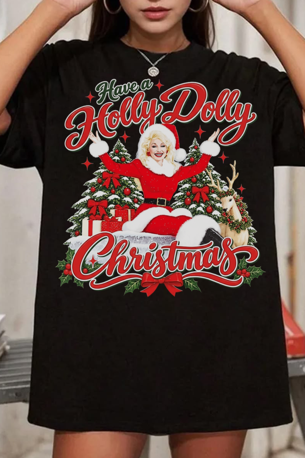 Holly Dolly Christmas Dolly Parton T-Shirt