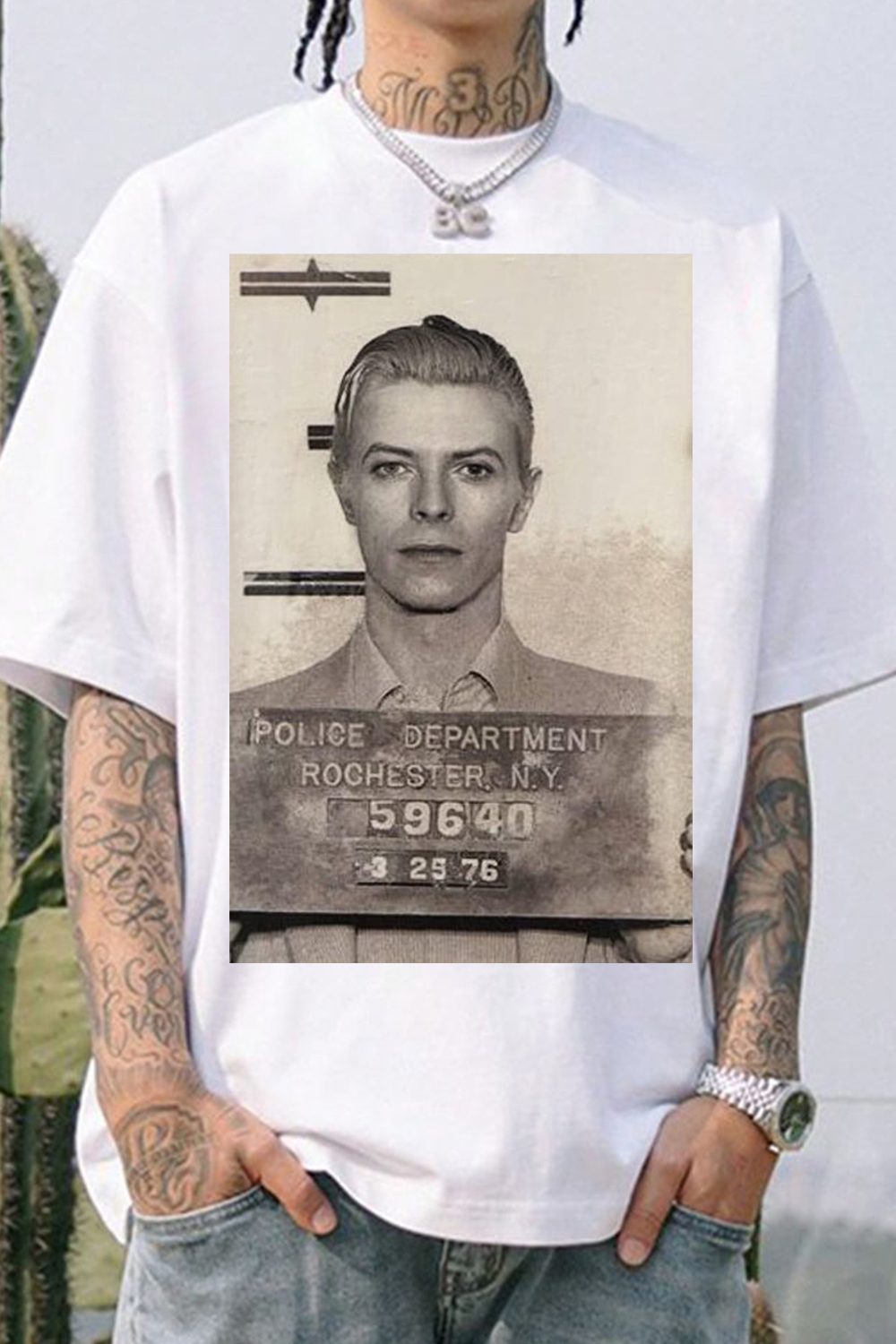 David Bowie Album-Themed Crew Neck Short-Sleeve T-Shirt