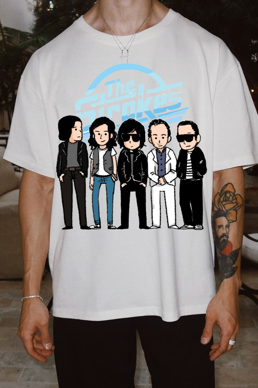 The Strokes Cartoon Print T-Shirt