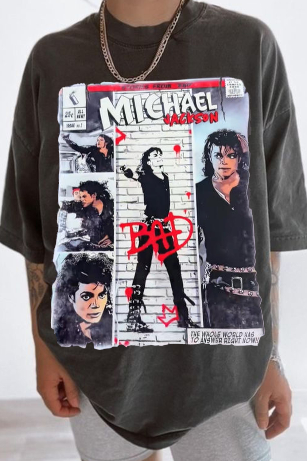 King of Pop Michael Jackson Bad Comic Graphic Shirt 👑