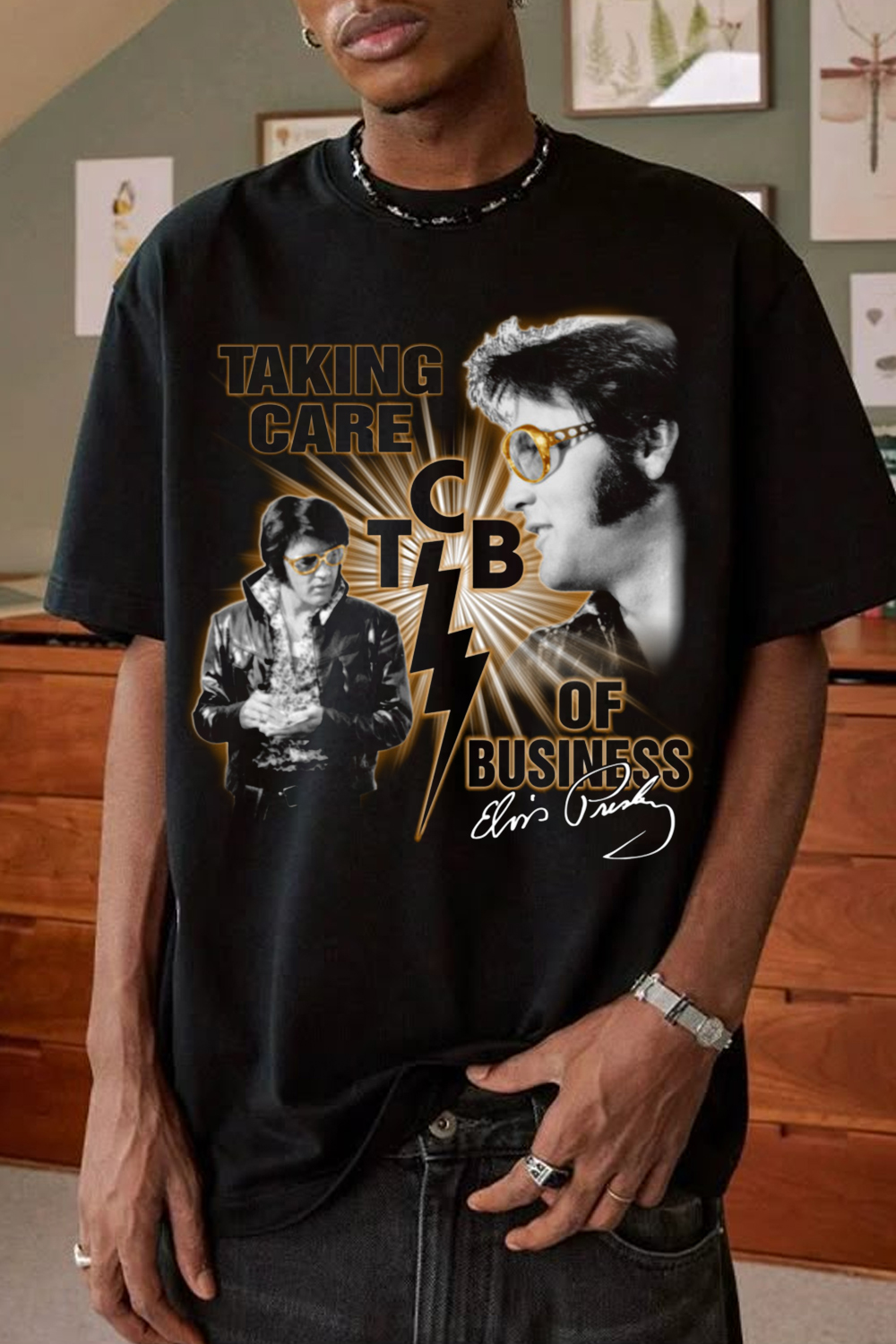 Taking Care Tcb Gift For Fans Elvis Presley Tee