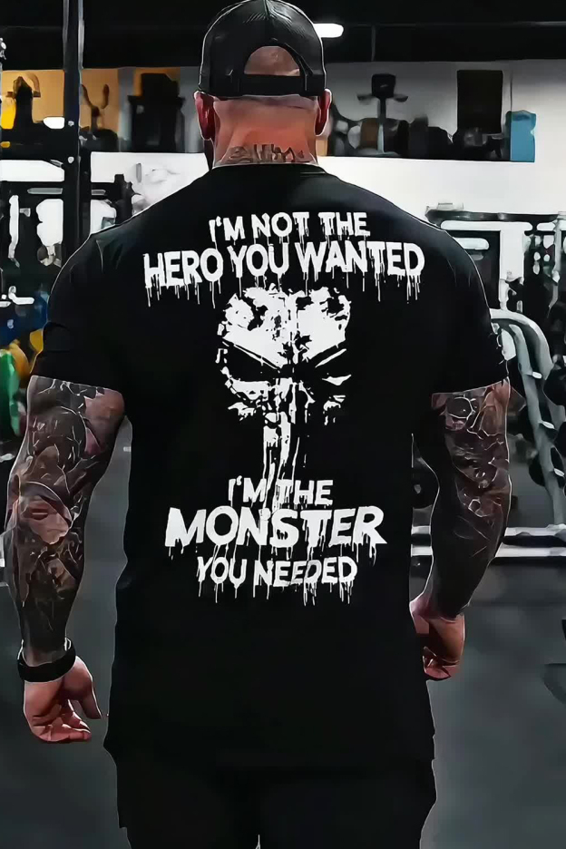 Dark Anti-Hero Legend Slogan Dripping Skull Graphic Street T-Shirt