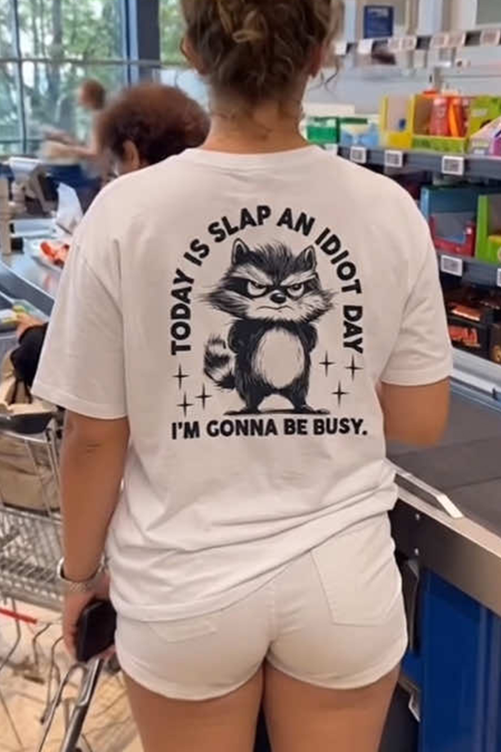 Cute Cartoon Slogan Tee
