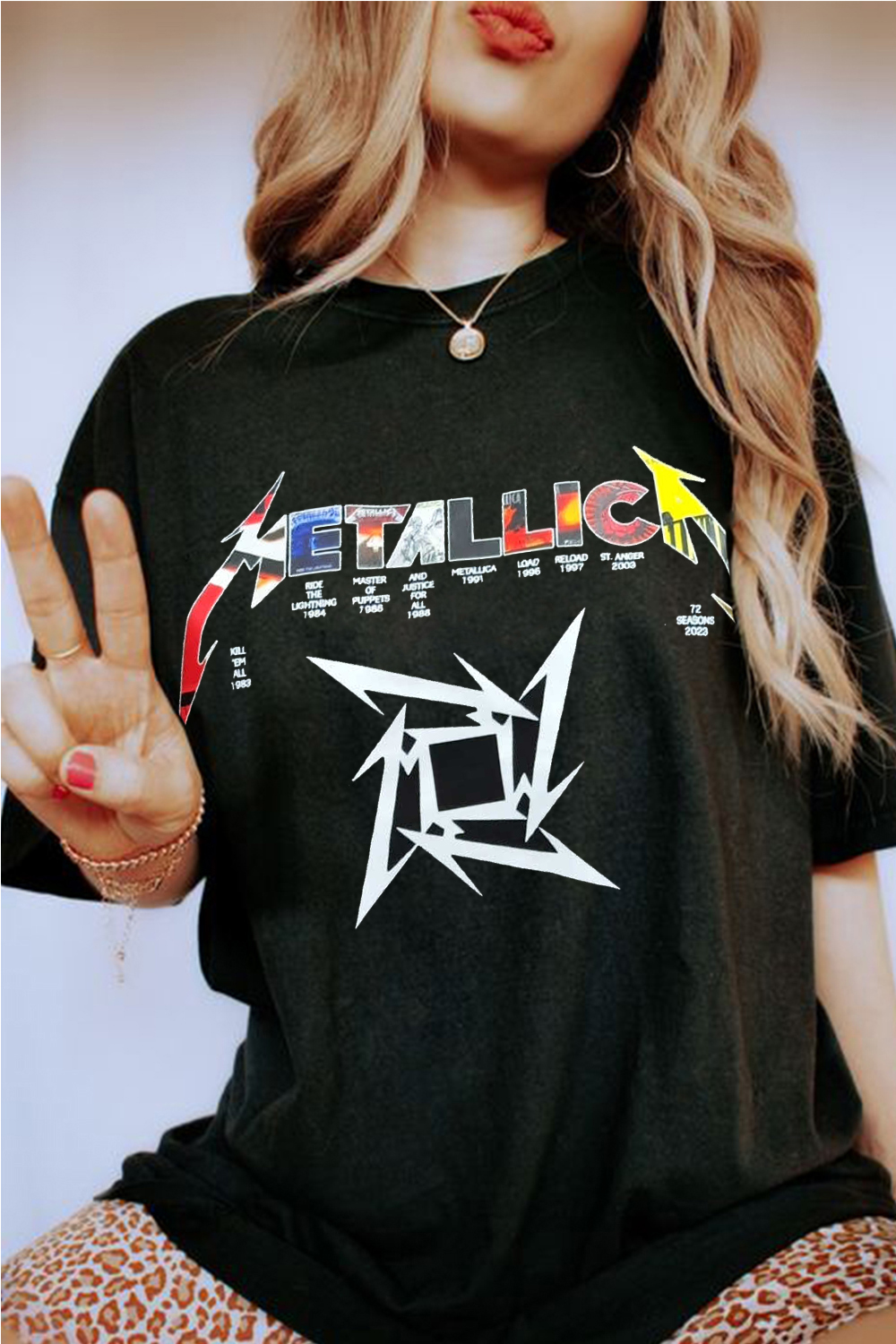 Metallica Album Collage Rock Tee