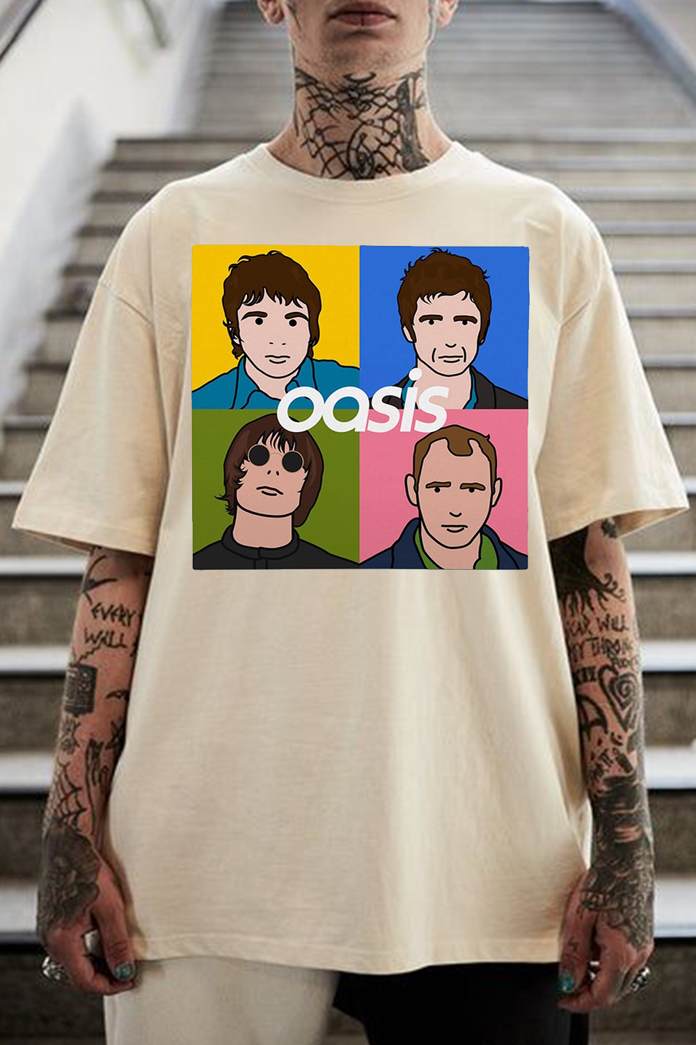 Oasis Cartoon Print Short-Sleeved T-shirt