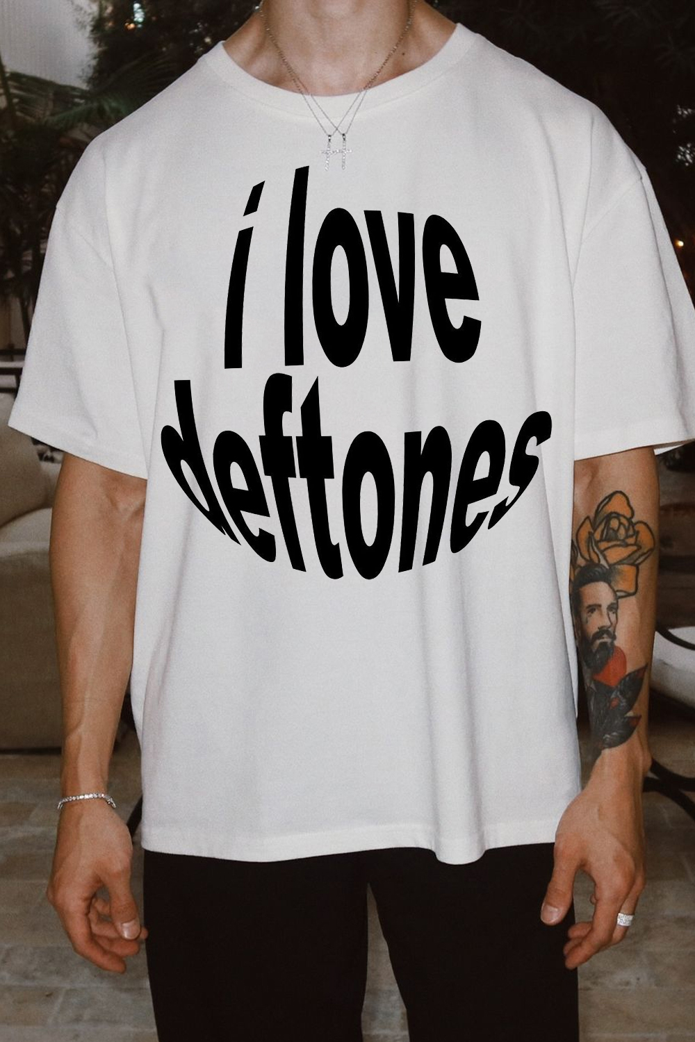 I Love Deftones Printed Short-Sleeved T-Shirt