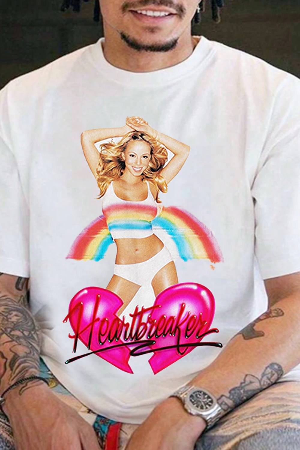 Camiseta Mariah Carey Rainbow Heartbreaker Tee