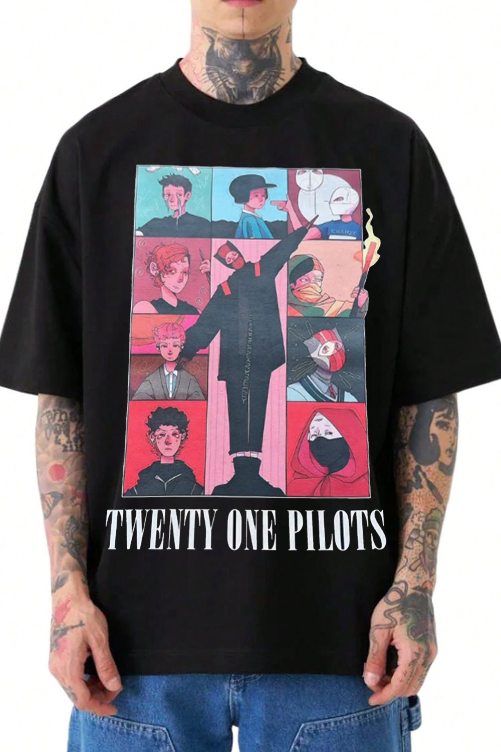 Twentyonepilots Cartoon Short-Sleeved T-Shirt