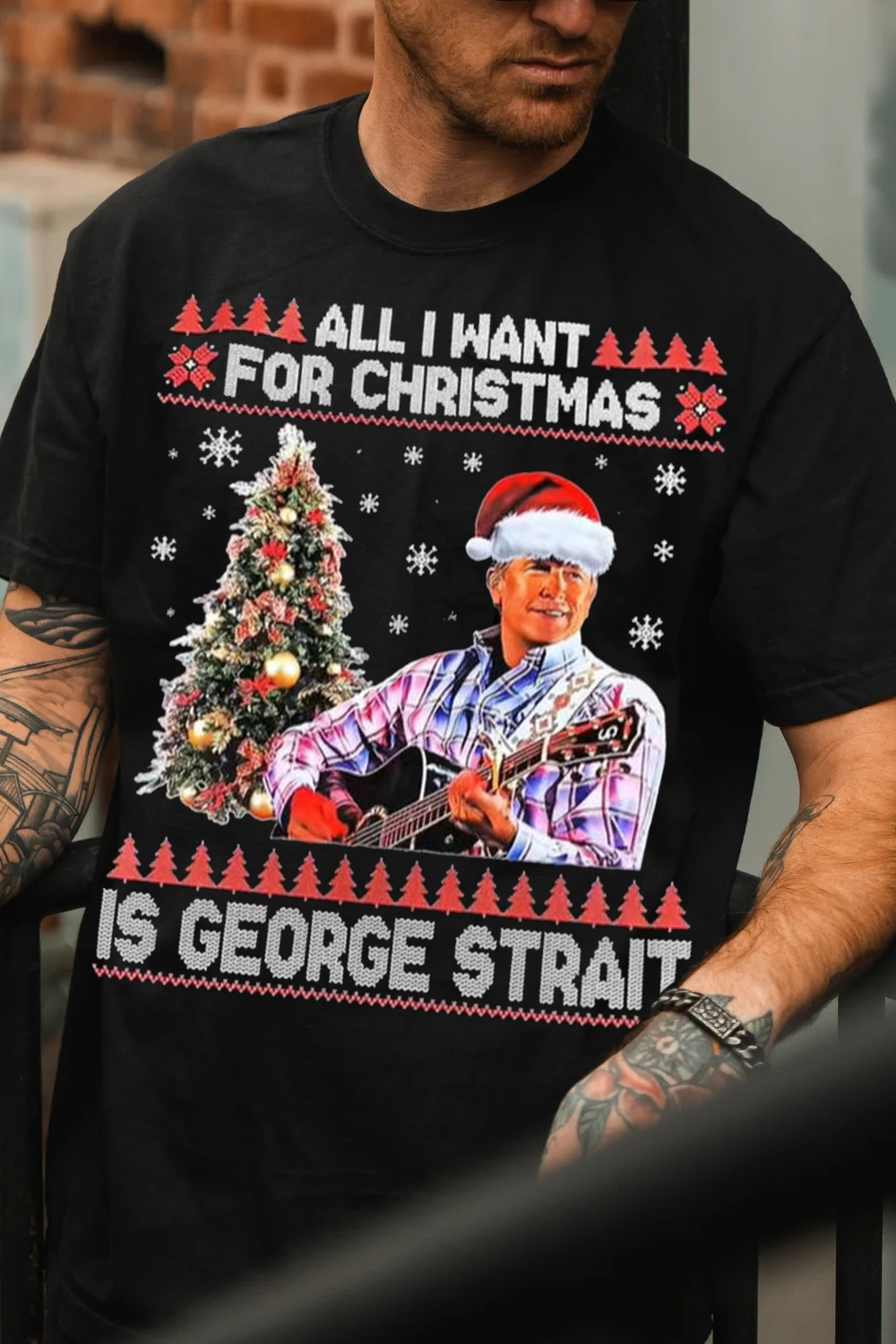 George Strait’s Guitar. 🎶 Christmas Tee