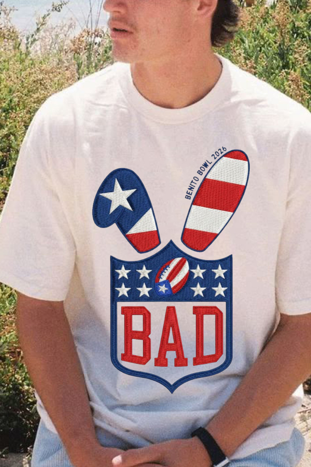 Bad Bunny Super Bowl Embroidered Print Tee