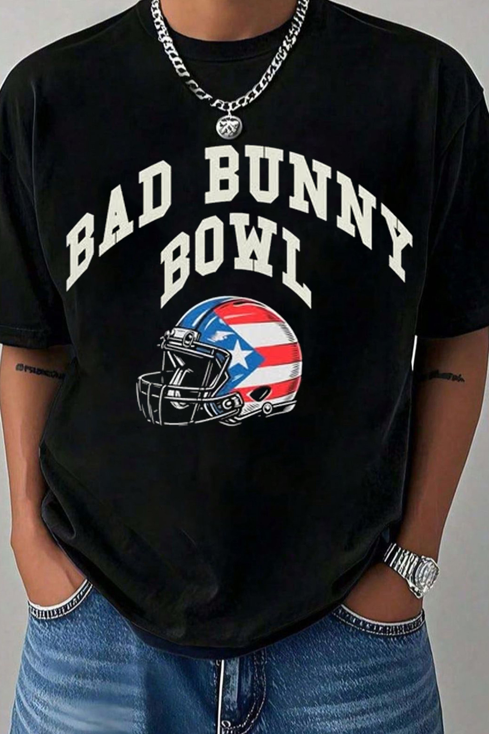 Bad Bunny Short-Sleeved Crew Neck Top