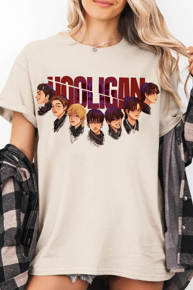 BTS Cartoon Print T-Shirt