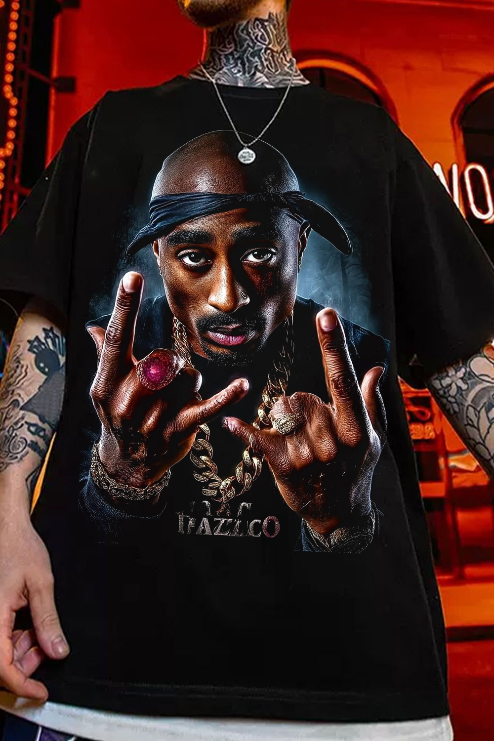 Tupac Oil Painting Print Tee