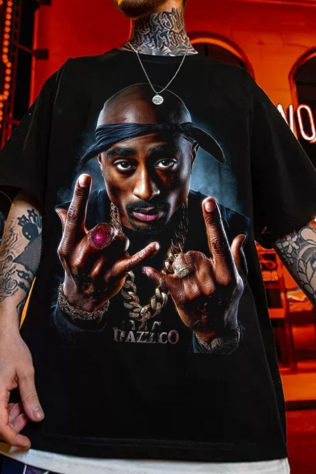 Tupac Oil Painting Print Tee