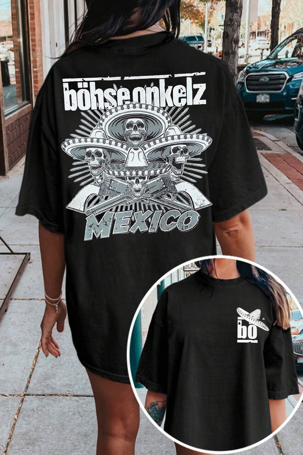 Boehseonkelz 2-Sided Skull Print T-Shirt
