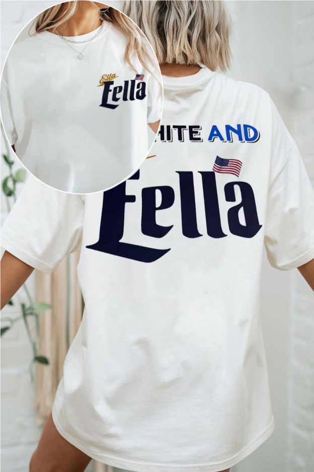 Red, White, And EL Energy In A Clean Oversized-Style Tee