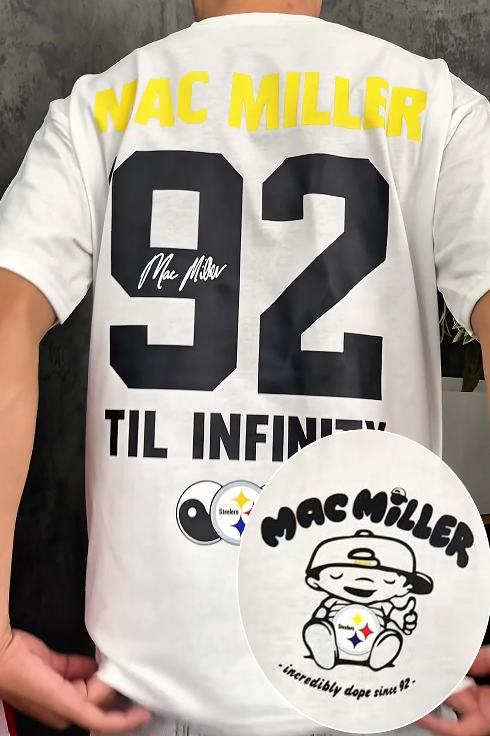 Mac Miller Cartoon Steelers Hip Hop Tee