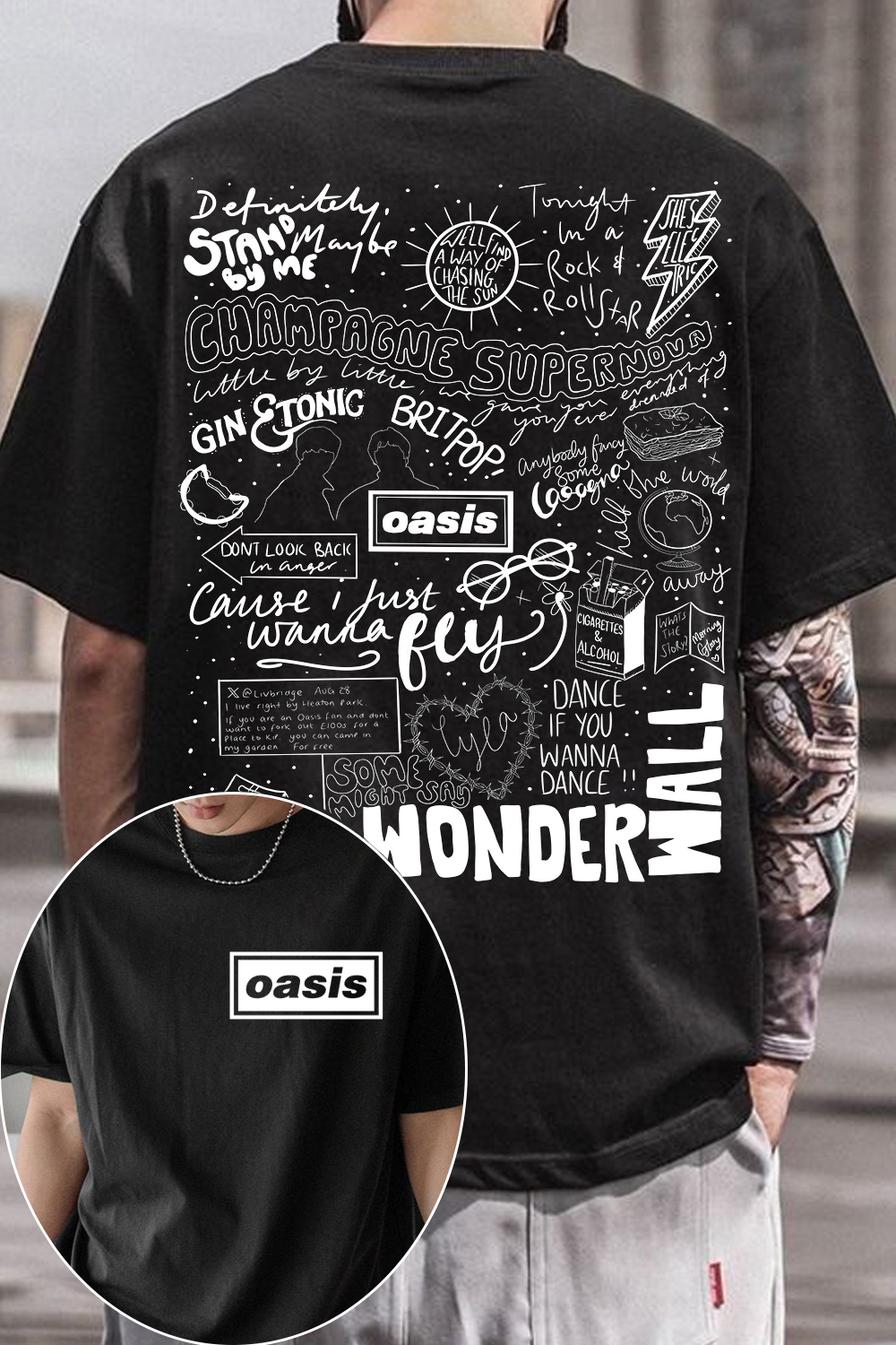 Oasis 2-side Printed Short-sleeved T-shirt