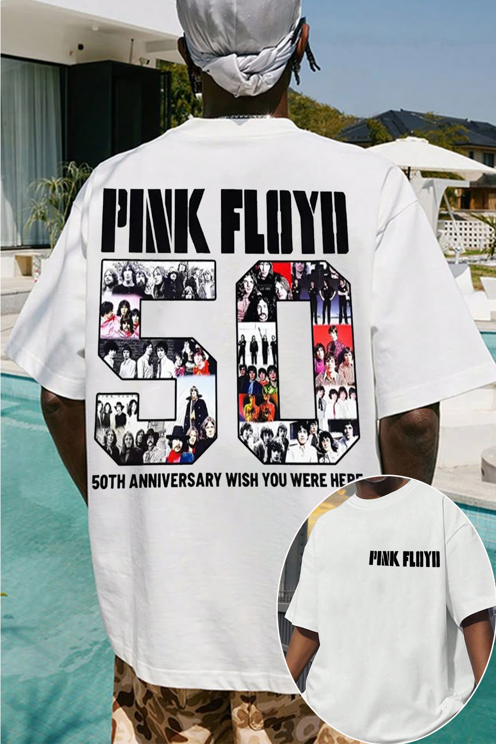 Pink Floyd 2-side Print Men's Short-sleeved T-shirt