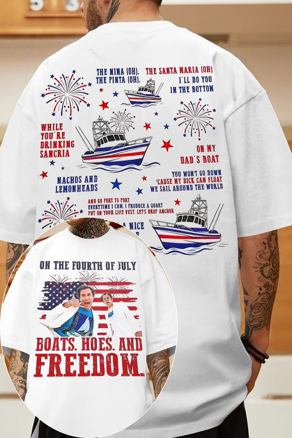 Step Brother 4th Of July Boats Hoes And Freedom Shirt
