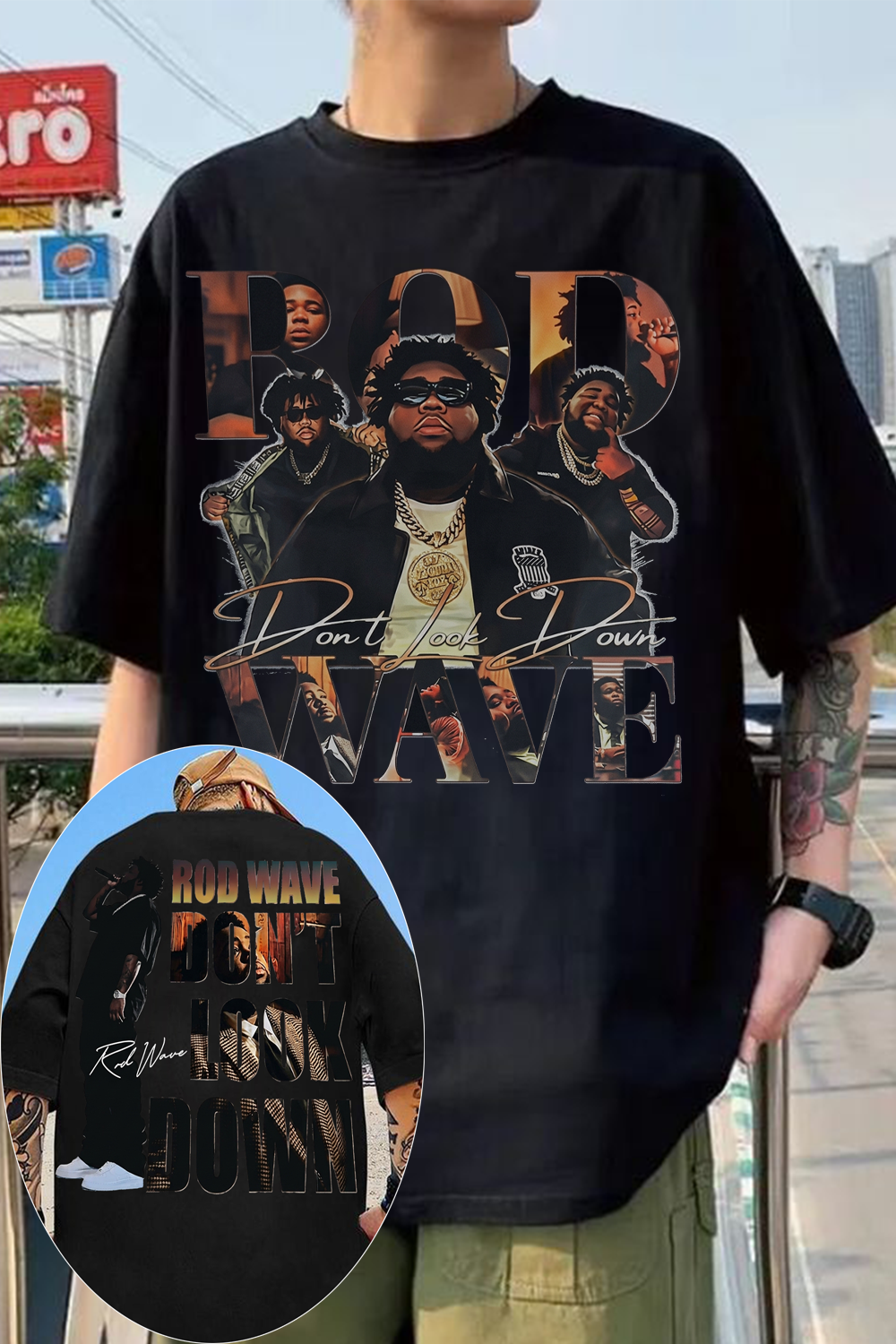 Rod Wave Album Collage Vintage Rap Tee
