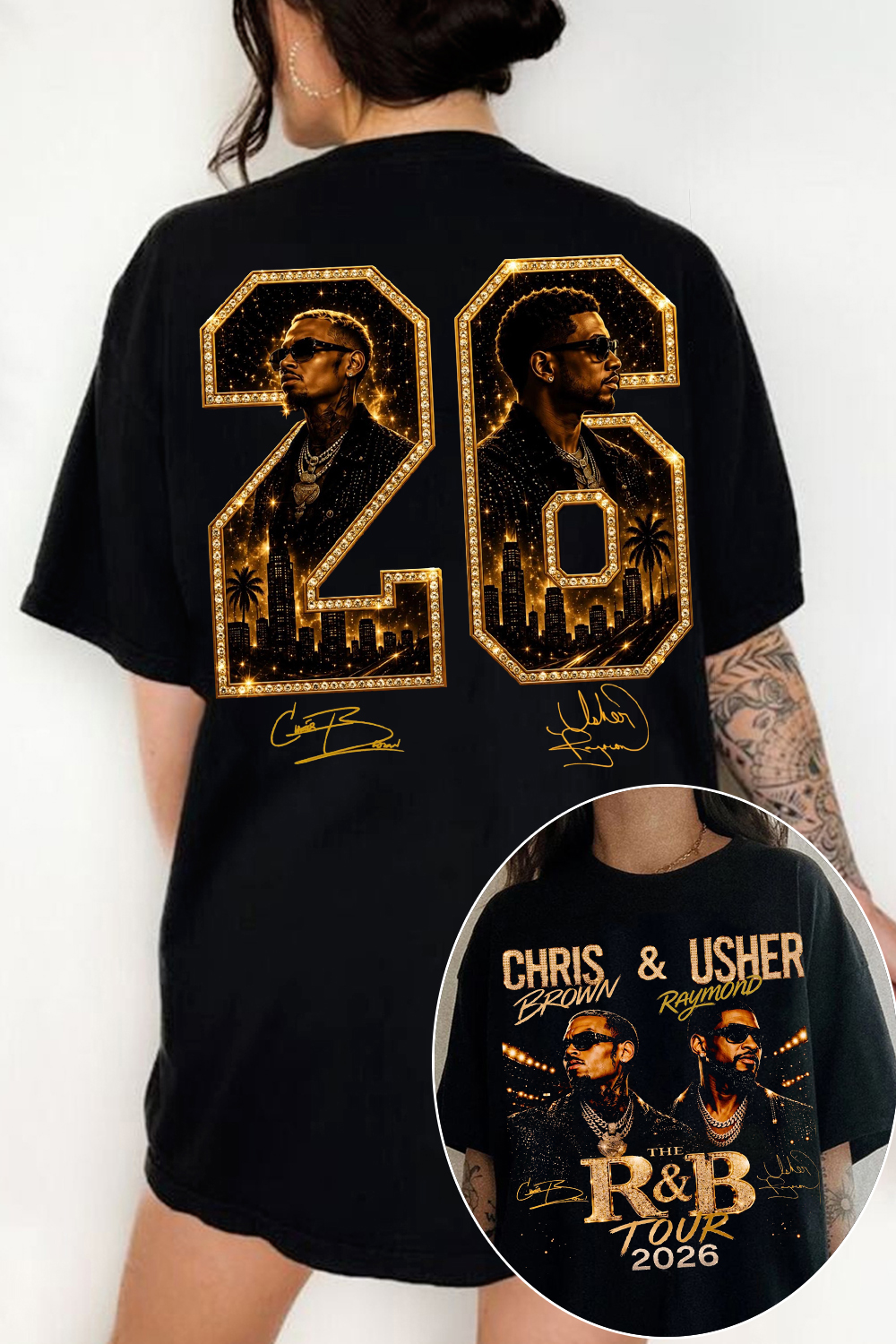 Chris Brown Usher R&B Tour Shirt