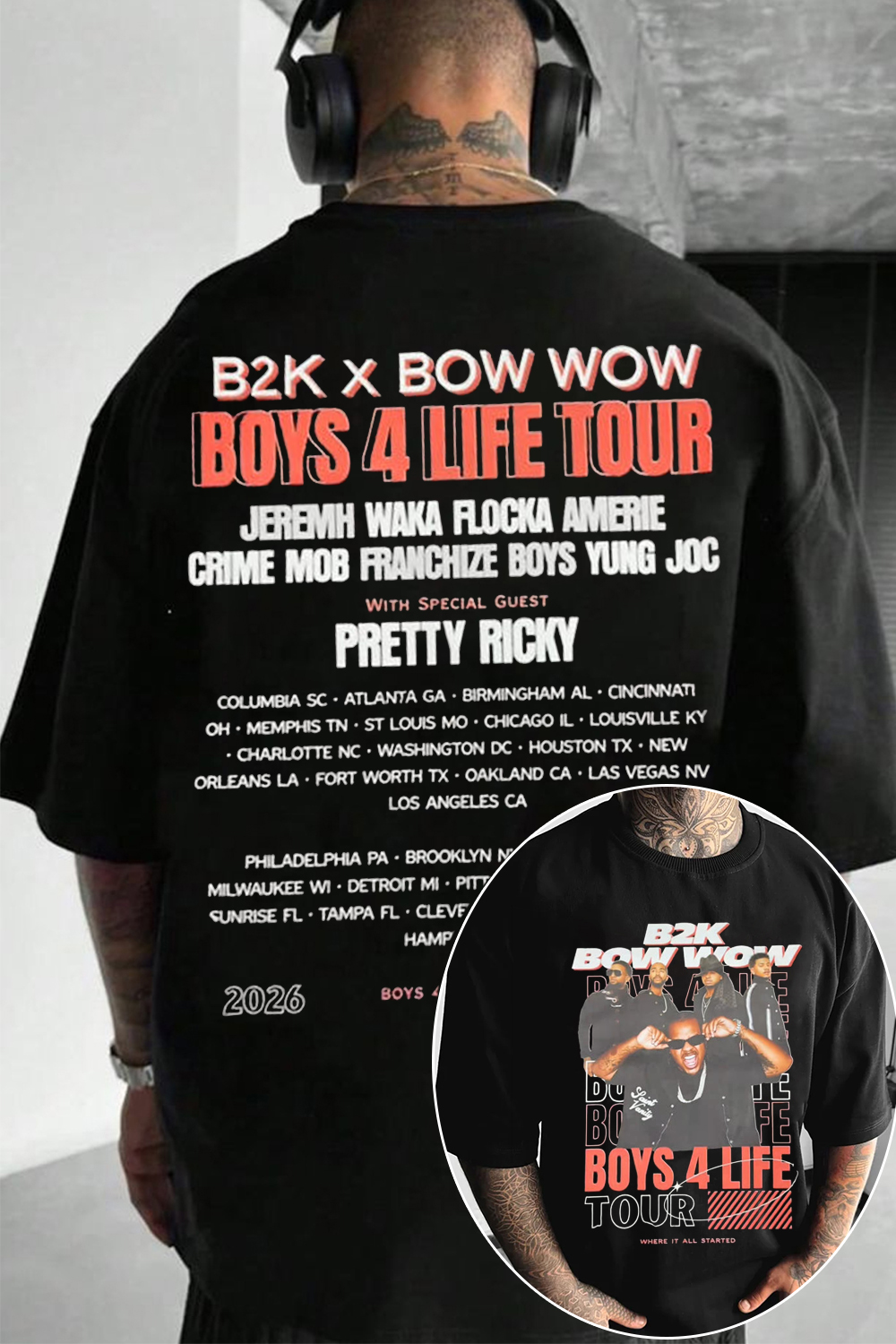 B2K Bow Wow Boys For Life Tour 2026 Tee