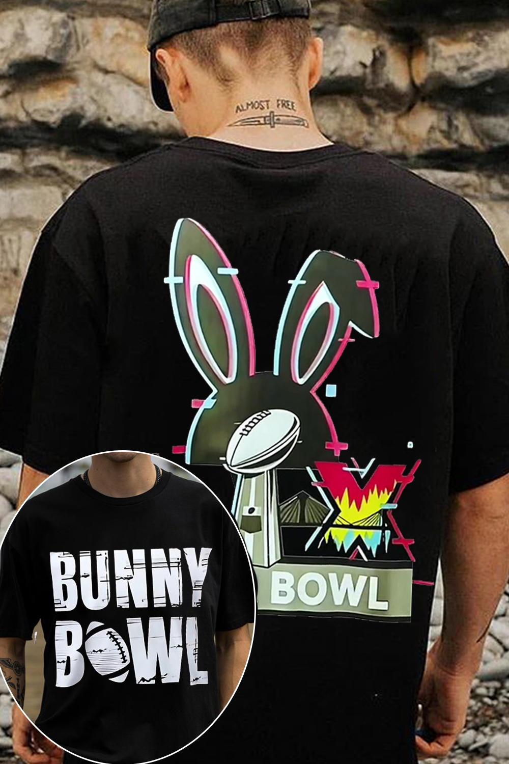 Bad Bunny Super Bowl 2026 Double-Sided Print T-Shirt