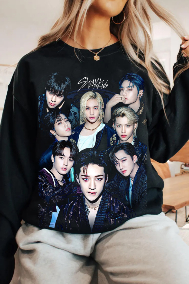 Stray Kids Retro Poster Crew Neck Sweatshirt