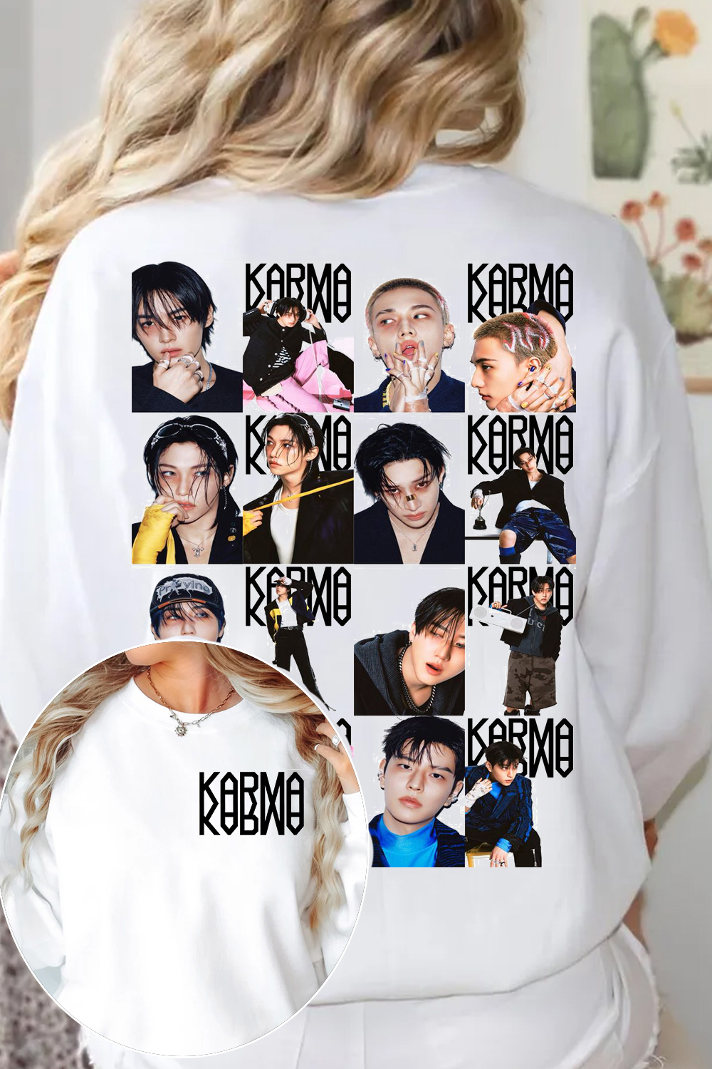 Stray Kids 2-sided Print Long-Sleeve Crew Neck Sweatshirt