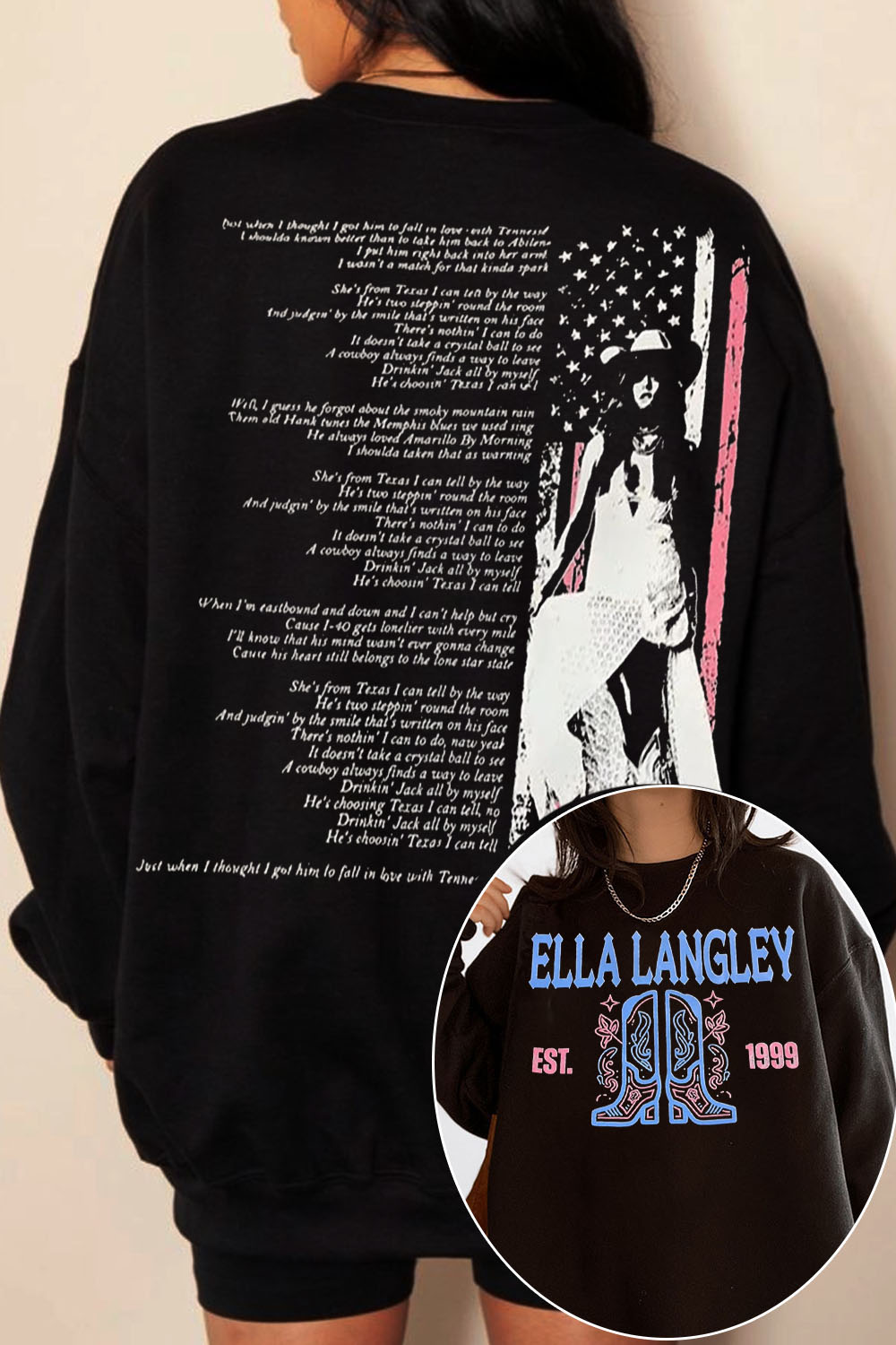 Choosin’ Texas Lyrics Sweatshirt 💕