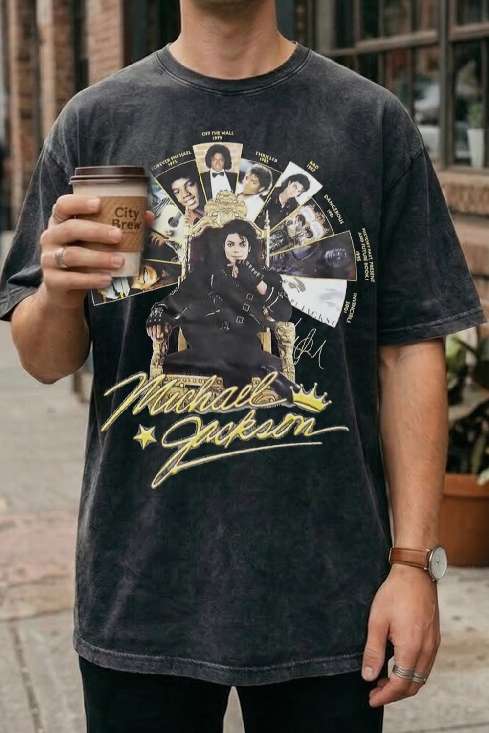 Micheal Jackson Washed Cotton Shirt
