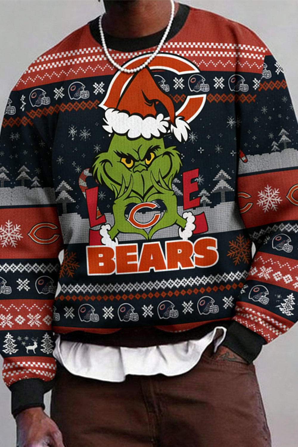 Chicago Bear funny character Football Limited Ugly Christmas Sweater