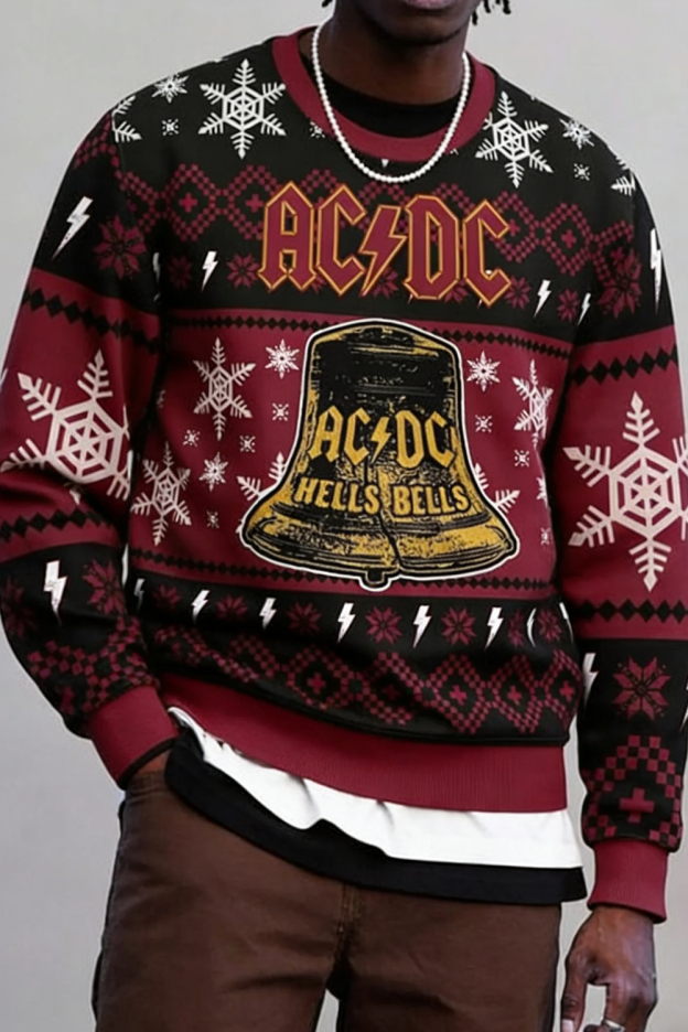 Hells Bells AC/DC Ugly Christmas Sweater