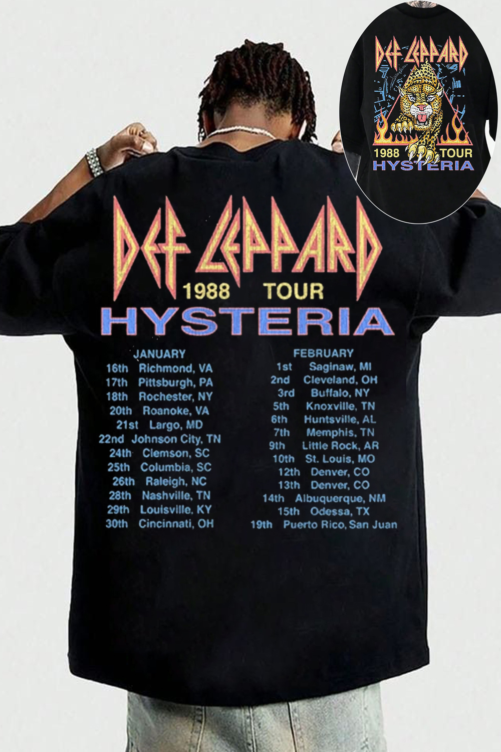 Def Leppard Hysteria 88 Black T-Shirt