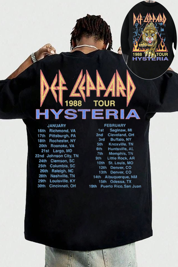 Def Leppard Hysteria 88 Black T-Shirt