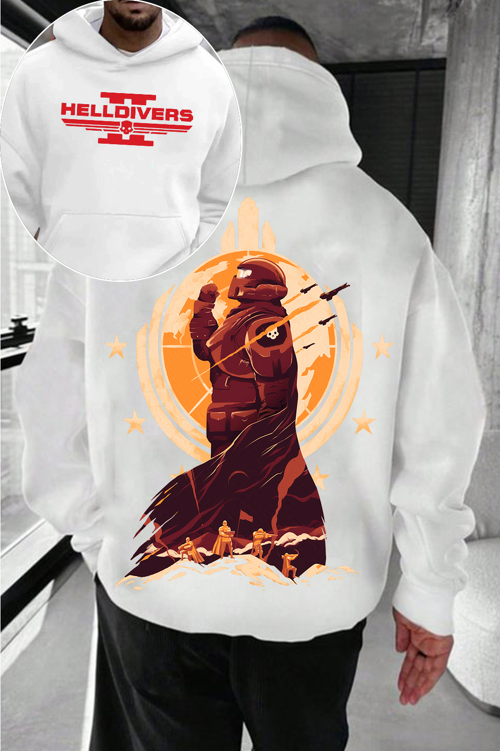 Helldivers 2 Oversized Vintage Unisex Hoodie