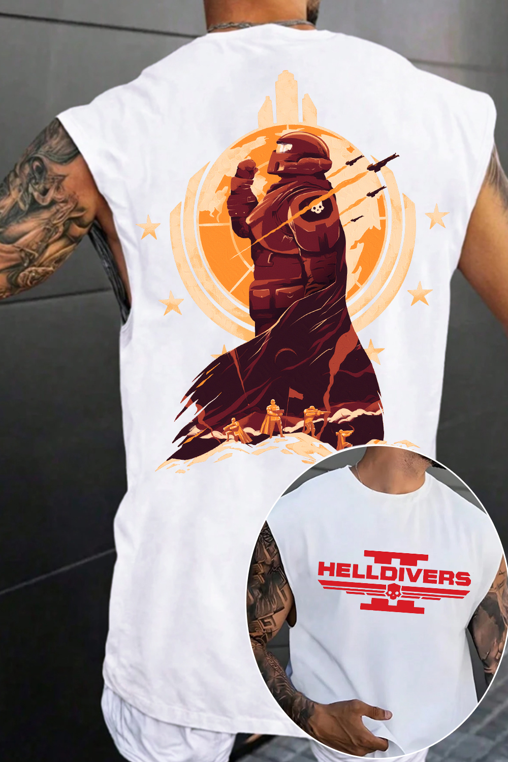 Helldivers 2 Oversized Vintage Men Tank