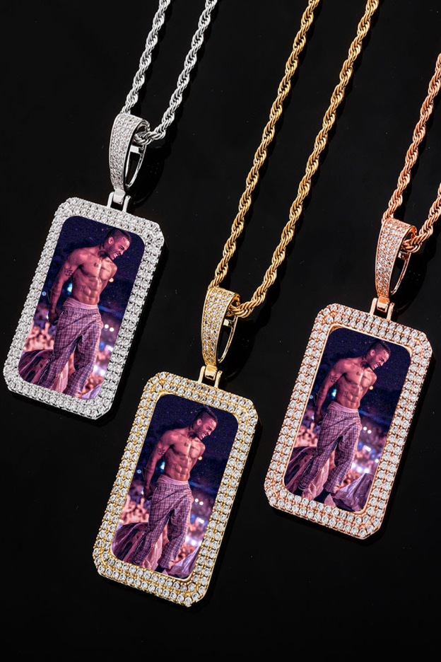 XXXTentacion Double Row Zirconia Square Hip Hop Necklace