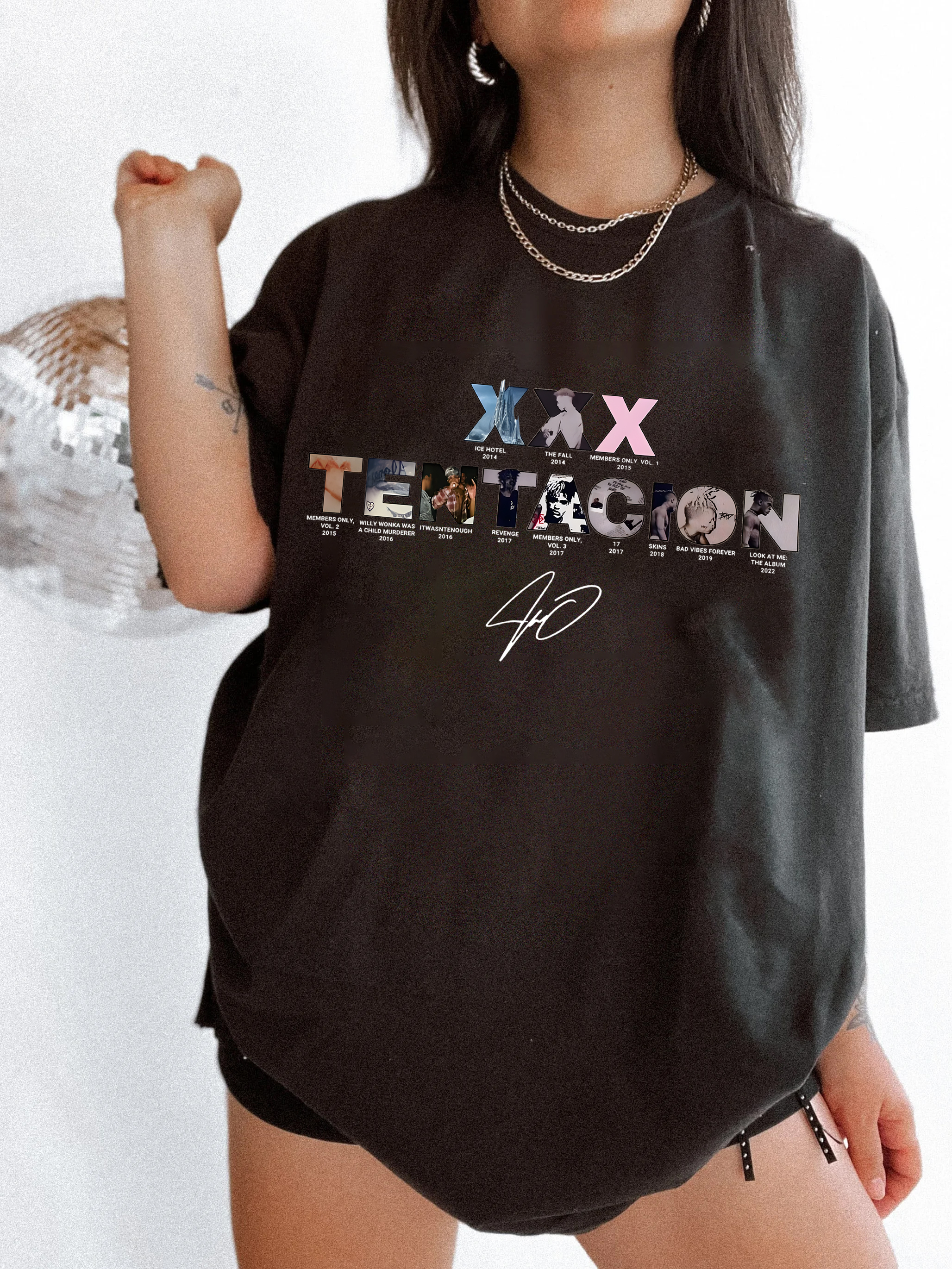 XXXTentacion Inspired Vintage Rap Shirt a6  Tee For Women
