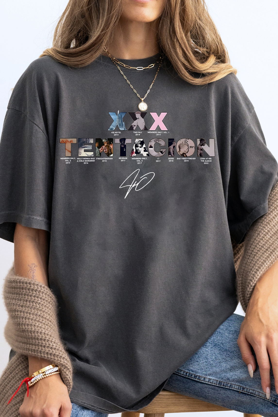 XXXTentacion Inspired Vintage Rap Shirt a6  Tee For Women