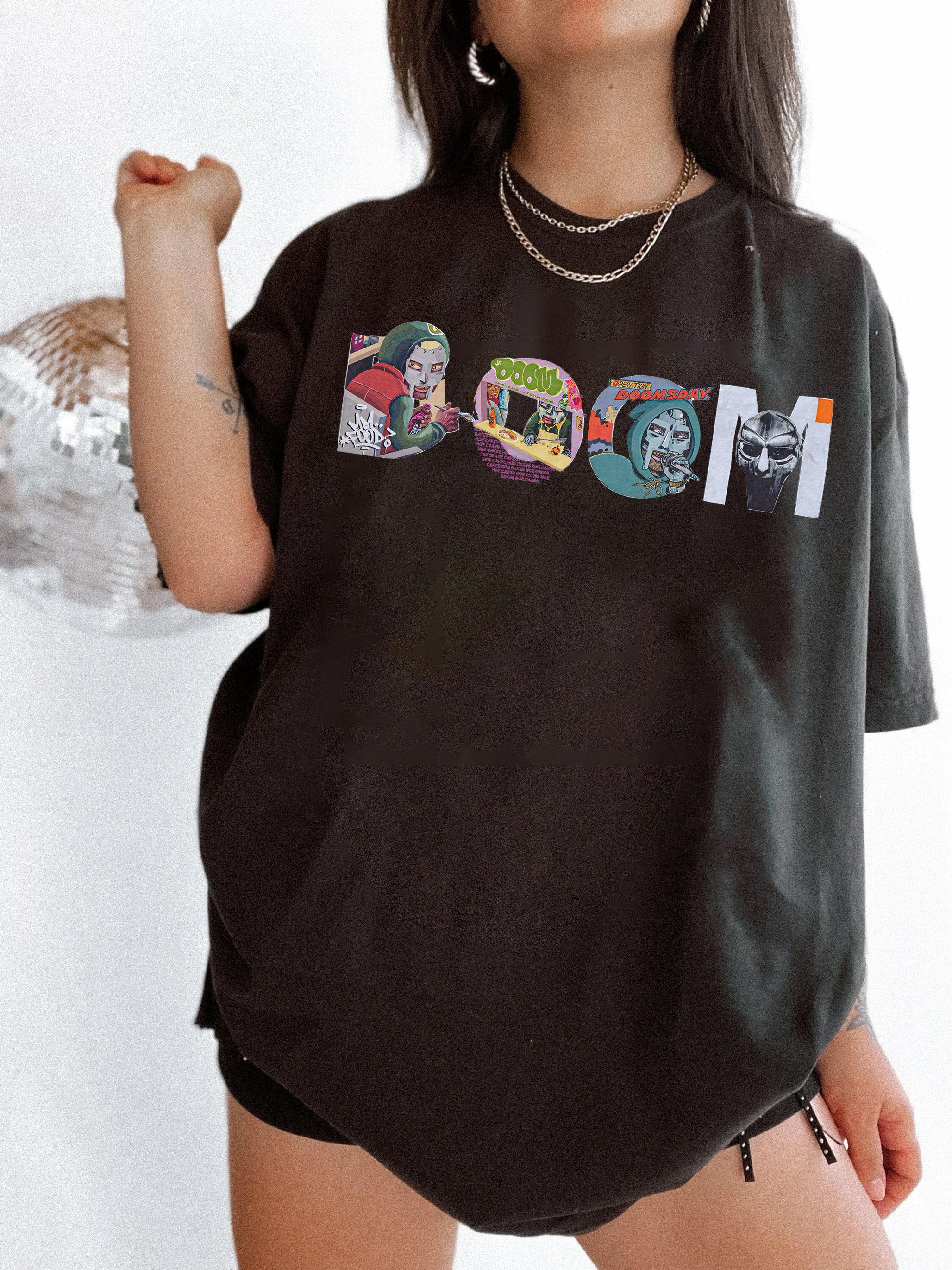 MF "DOOM" Type Collage Print T-Shirt