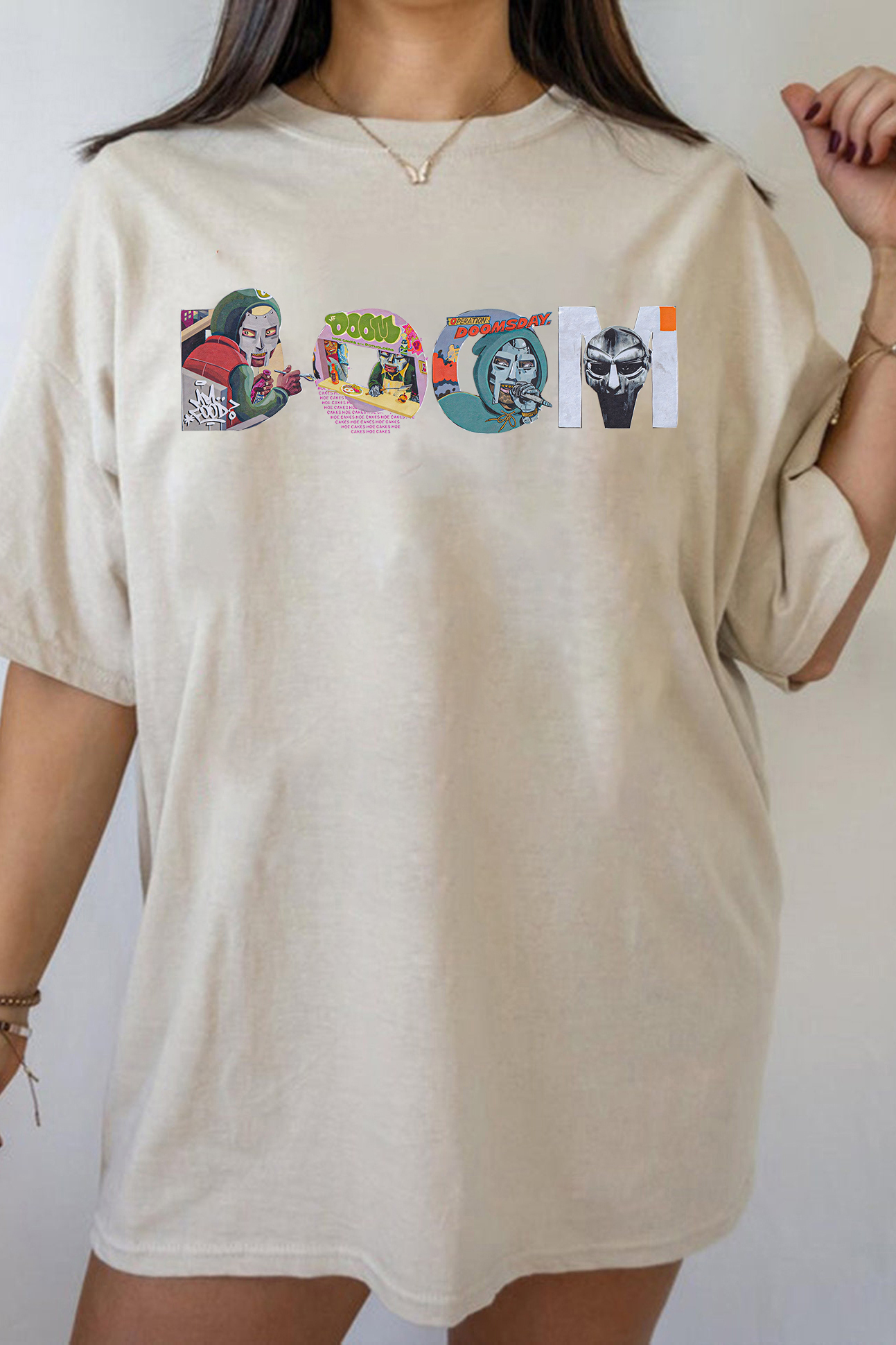 MF "DOOM" Type Collage Print T-Shirt