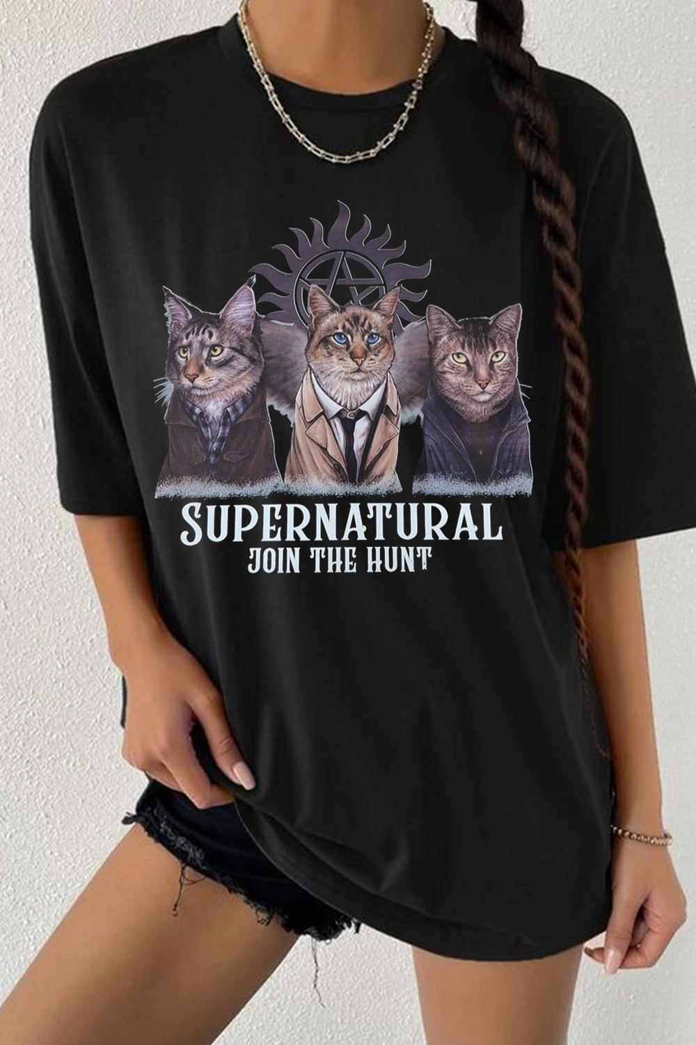 Scoobynatural Cat print short-sleeved T-shirt