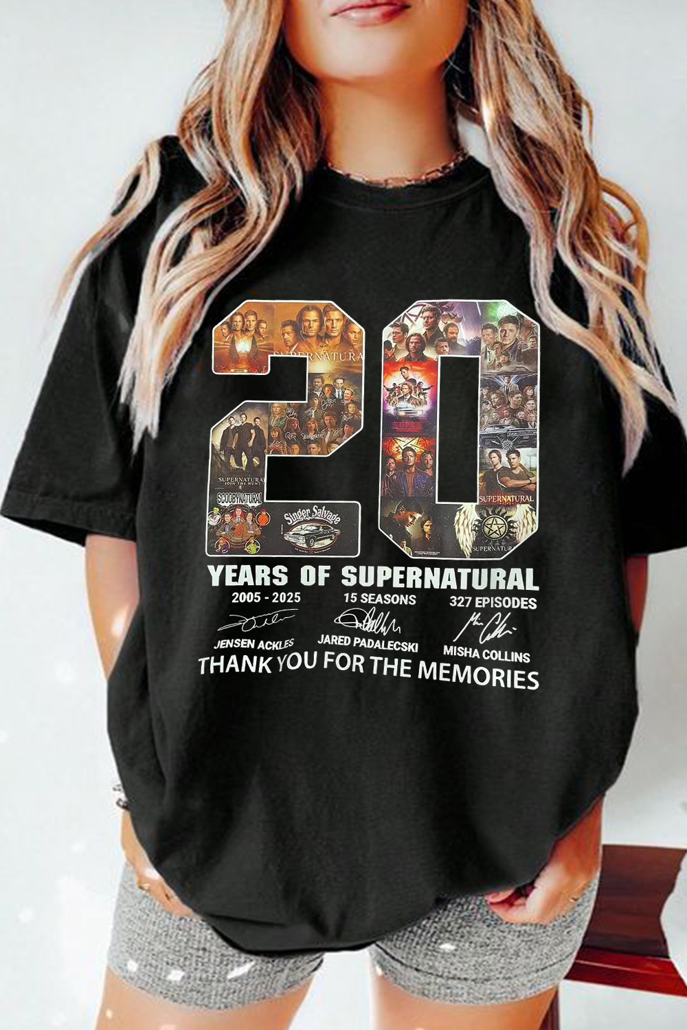 20 years of supernatural print short-sleeved T-shirt