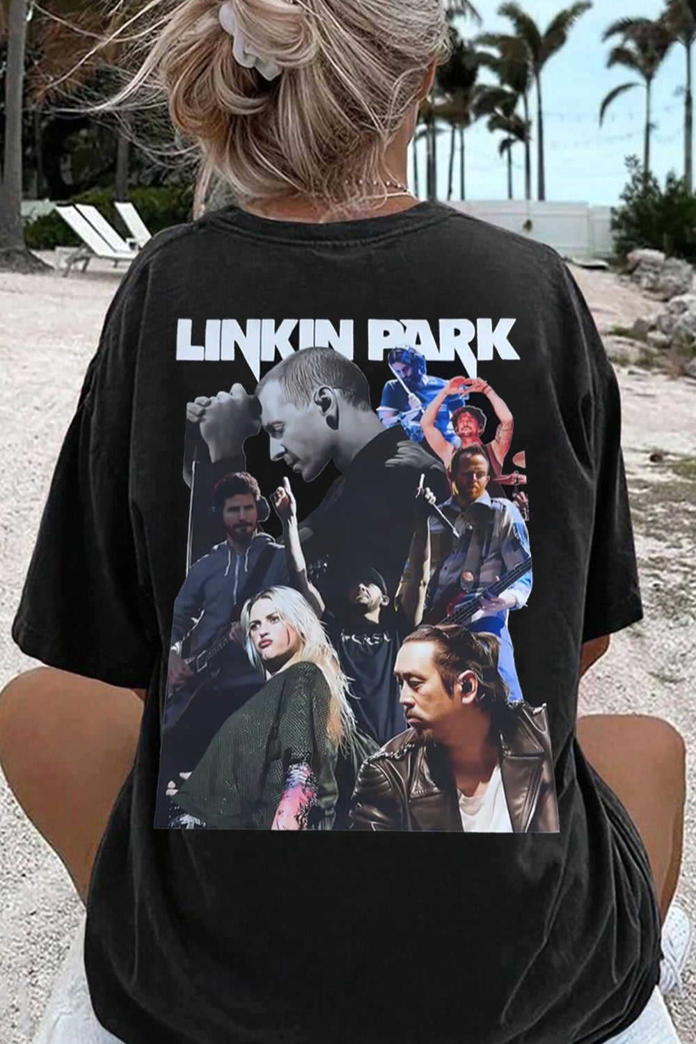 LK back print short-sleeved T-shirt