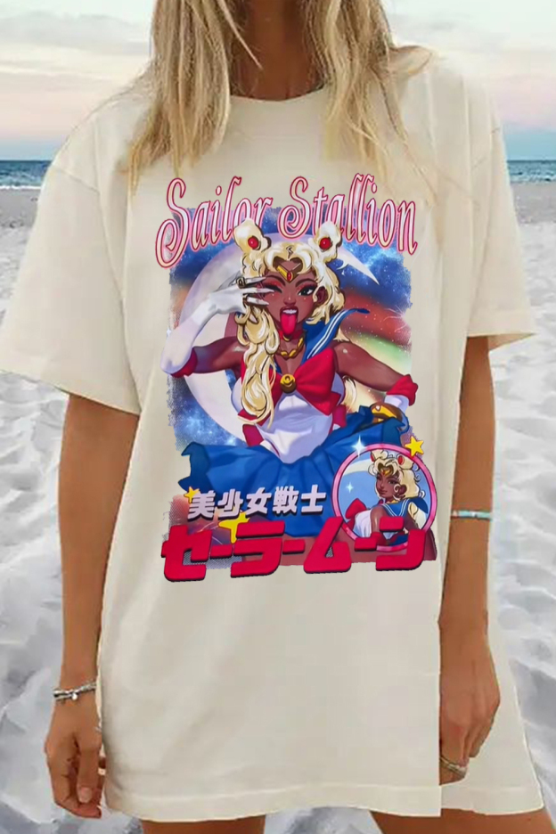 Megan ate this sailor moon cosplay T-SHIRT
