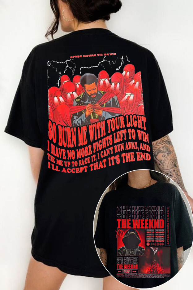 theweeknd 2 side printing  T-SHIRT